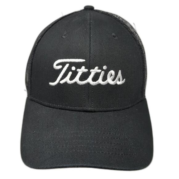 Spencer's Other - Titties Snapback Trucker Hat Black One Size Adjustable Mesh Back Spencer's